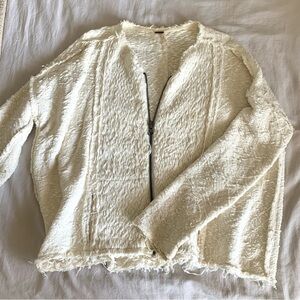 Free People Favorite Crush Distressed Ivory Jacket